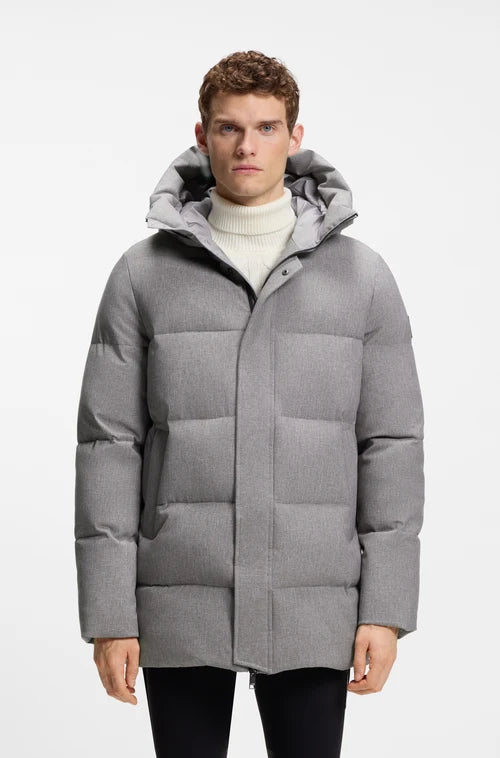BOSS AW 2026 Parka pikowana Jaden Silver Grey Melange